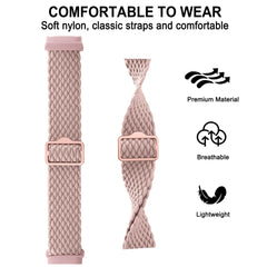 AK Straps Compatible with Fitbit Versa 4 Strap/Fitbit Versa 3 Straps/Fitbit Sense Strap/Sense 2 Strap for Women Men, Soft Elastic Nylon Sport Replacement Band for Fitbit Versa 4/Versa 3/Sense 2(Rose)