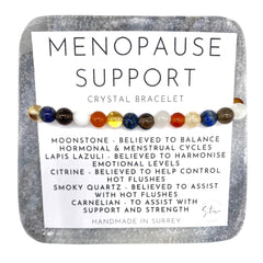 Menopause Support Bracelet - Crystal Bracelet for Perimenopausal - Crystals for Hot Flushes - Help with Menopause - Healing Crystal Bracelet (6 inch (Small))