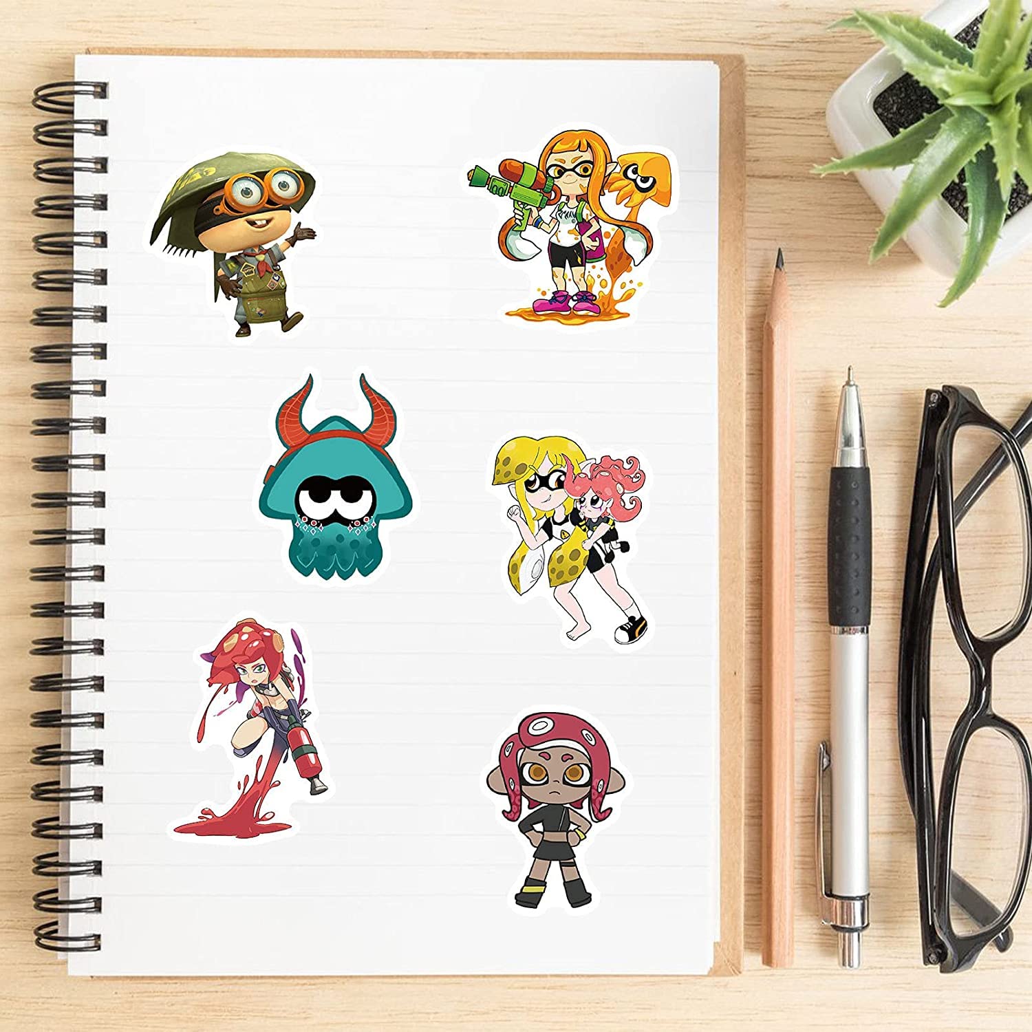 Yangsiw Splatoon Stickers for Teen Kids Water Bottle, 50pcs Cool Shooting Games Decal for Laptop Bike Guitar Luggage Phone Computer Skateboard (Splatoon)