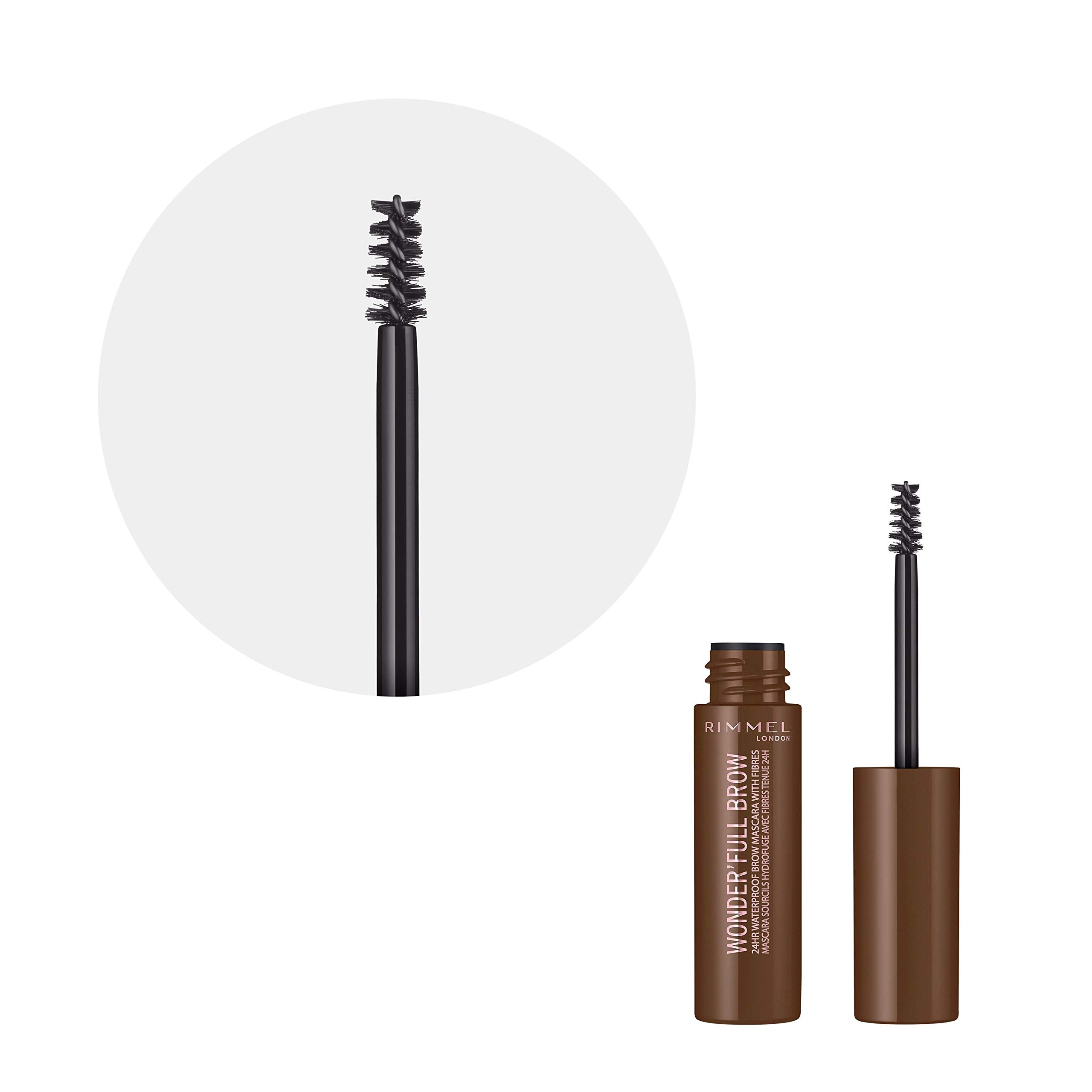 Rimmel London Wonder’Full Brow 24HR Waterproof Brow Gel, with Fibres for Plump Thick Brows, Medium, 4.5 ml