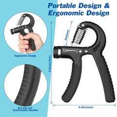 Single - AIXPI Hand Grip Strengthener, Grip Strength Trainer with Adjustable Resistance 11-132 Lbs (5-60kg), Forearm Strengthener, Hand Exerciser for Grip Strength, Muscle Building and Injury Recover