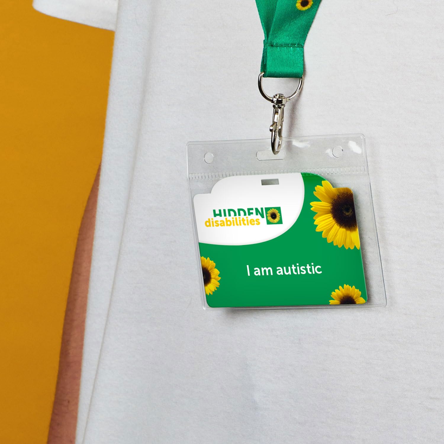 Autism Awareness Card with Hidden Disabilities Sunflower Lanyard, Hidden Disability Card