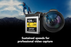 Lexar Professional GOLD Series 128GB CFexpress Card, Type B CF Card, Up to 1750MB/s Read, Adopt PCIe 3.0 and NVMe, Memory Card for Professional Photographer, Videographer (LCXEXPR128G-RNENG)