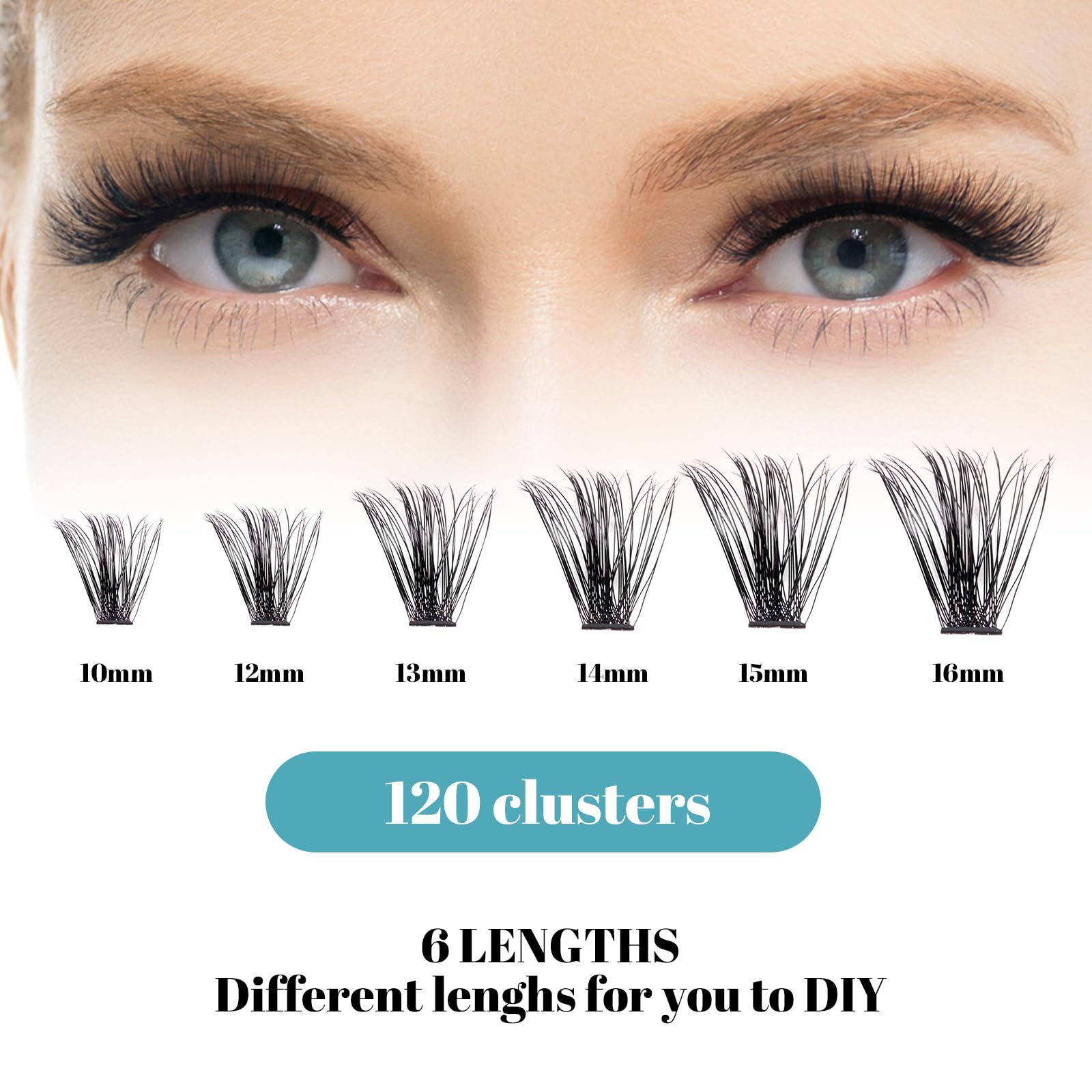 SISILILY 120 Lash Clusters DIY False Eyelashes Mega Cluster Lashes with Eyelash Glue and Lash Tweezers C D Curl-120-60P