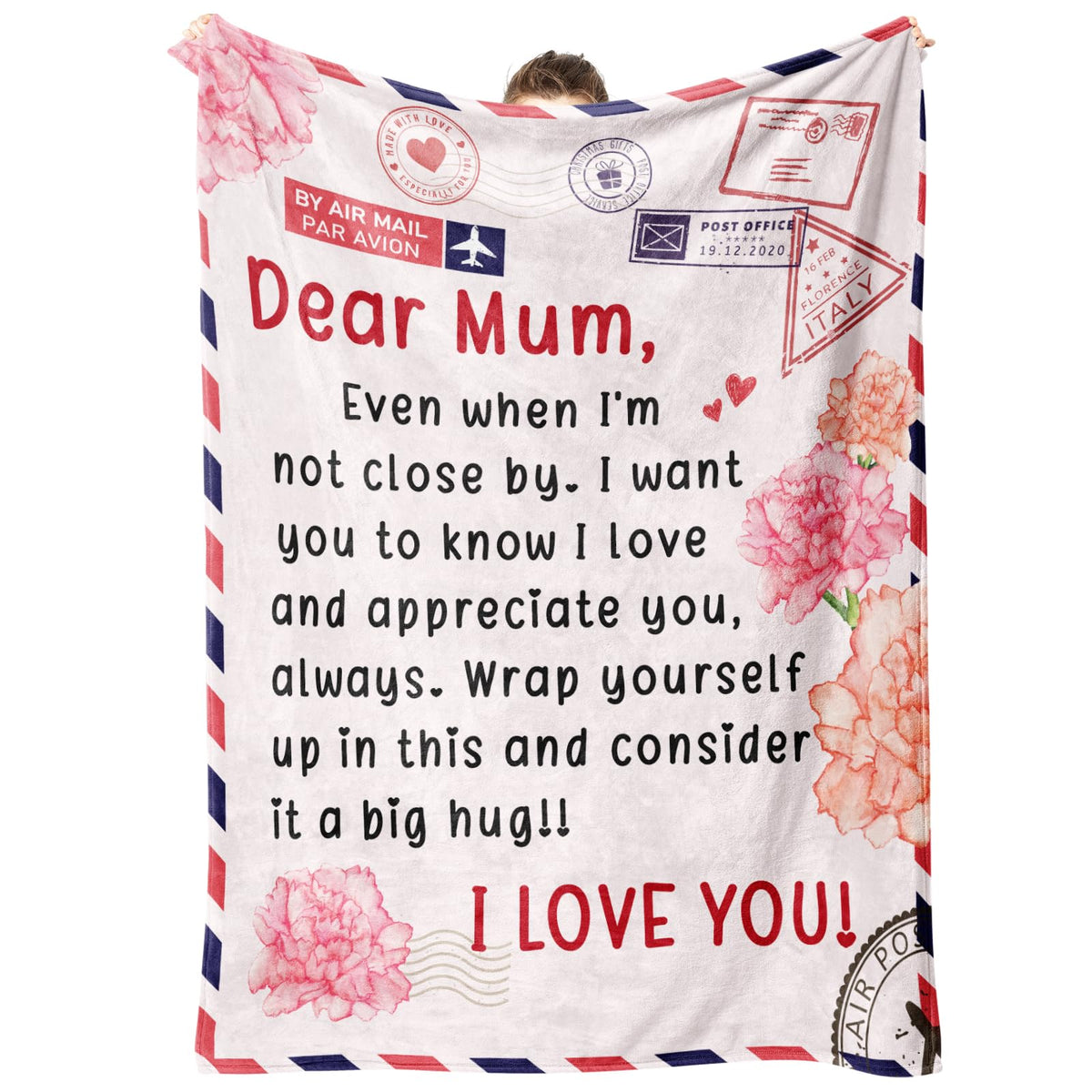 Gowelly Mum Gifts for Mothers Day, Blanket Gifts for Mum on Her Birthday, Mum Gifts from Daughter Son, Christmas, Valentines Day Gifts for Mum, Dear Mum Throw Blanket, 60 inches * 50 inches