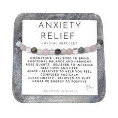 Anxiety Relief Gemstone Bracelet - Crystal Bracelet for Anxiety - Crystals for Calm and Help with Anxiety - Healing Crystal Bracelet (6.5 inch medium)