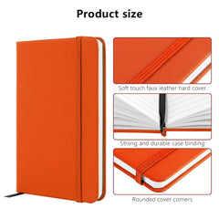 A6 Notebooks, Pocket Notebook Note Pads Small Notebooks Hardback Notebook A6 Notepad Journal 160 Pages (80 Sheets)-Orange