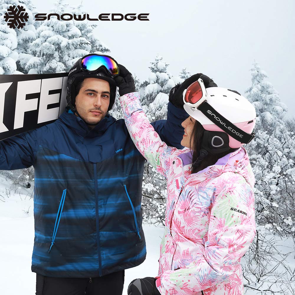 Snowledge Ski Snowboard Goggles with UV400 Protection, Skiing Snowboarding Goggles of Dual Lens with Anti Fog for Men, Women,Helmet Compatible