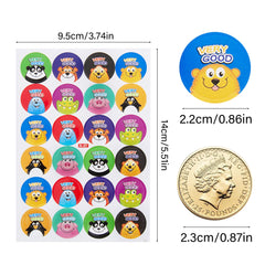 Reward Stickers for Children,1200 Teacher Stickers Well Done Motivational Animal Stickers for Pupils Kids 50 Sheets School Stickers for Toddlers Classroom Stickers Teacher Supplies (1200 Packs)