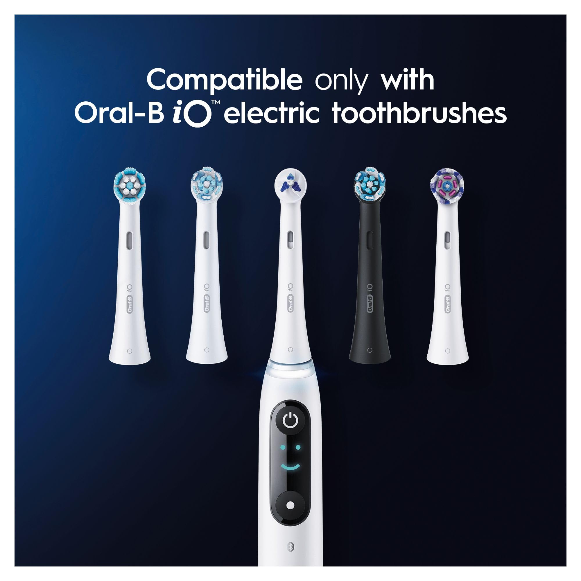 Oral-B iO Specialised Clean Electric Toothbrush Head, Precisely Angled Tufts For Deeper Plaque Removal For Hard To Reach Areas, Pack of 2, White