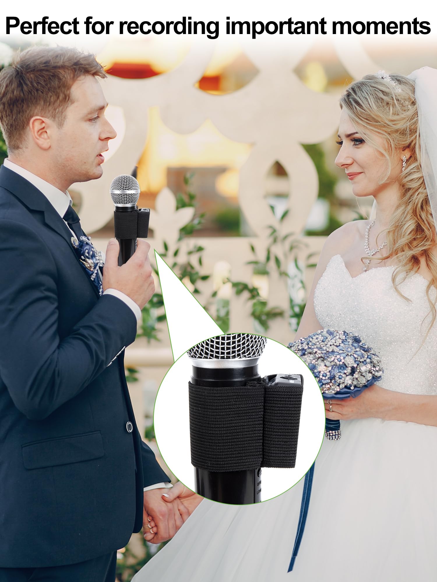 YOUSHARES Hand Microphone Elastic Sleeve Compatible with Rode Wireless Go 2 Mic, Rode Wireless Me/Pro Mic, Recording plus microphone combo for Weddings and Interviews (2PCS)