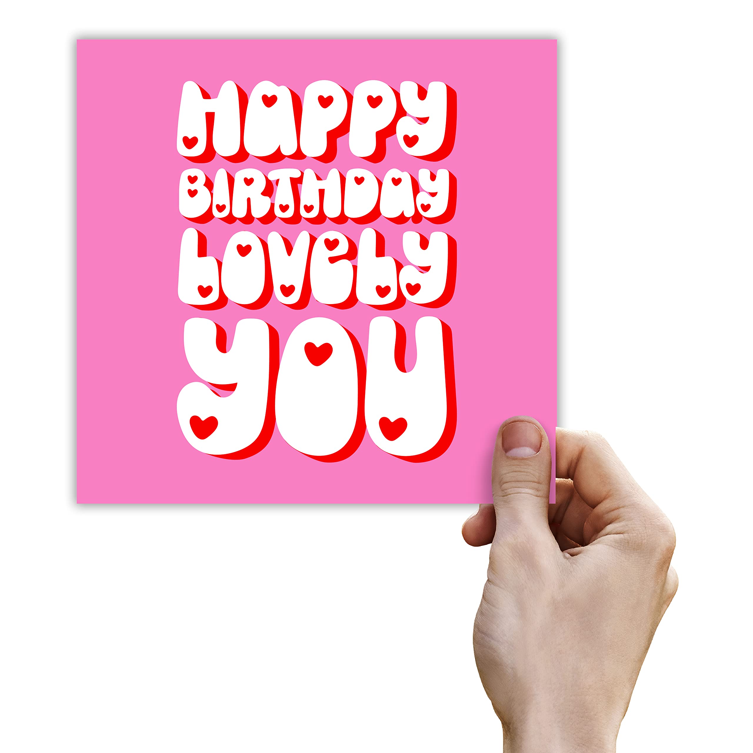 Punkcards - Birthday Card Friend - 'Happy Birthday Lovely You.' - Best Friend Birthday Card - Birthday Card Friend Female - Special Friend Birthday Card