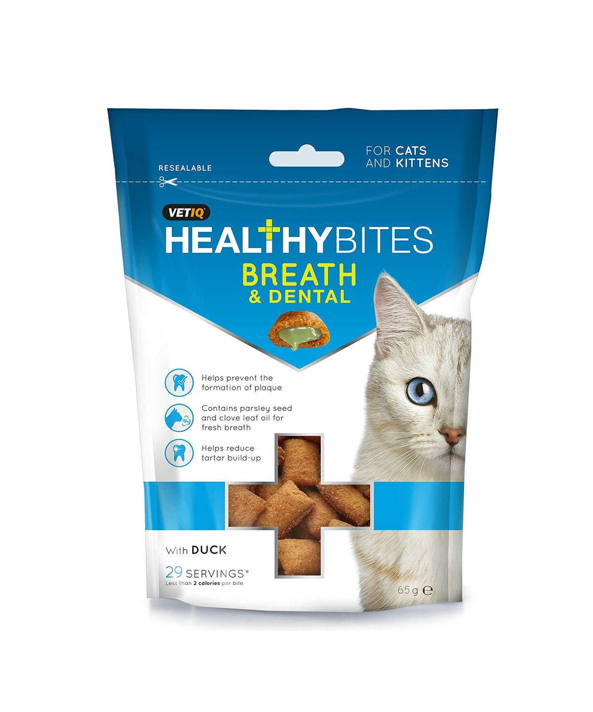 M&C Breath & Dental Healthy Bites Treats for Cats & Kittens (50g)