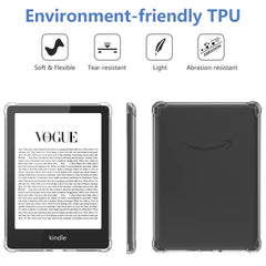 TQQ Clear Case for 6.8 inches Kindle Paperwhite (11th Generation-2021) and Kindle Paperwhite Signature Edition, Ultra Soft Flexible Transparent TPU Skin Bumper Back Cover Shell for Kindle Paperwhite 2021