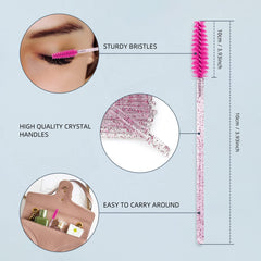 Obidodi 100 Pcs Brush Mascara Wands, Eyelash Brush Pack, Applicator Eyebrow Brush, Eyelash Mascara Brushes for Lash Extensions, Eyebrows Contouring and Makeup (Purple), 10cm/3.93inch