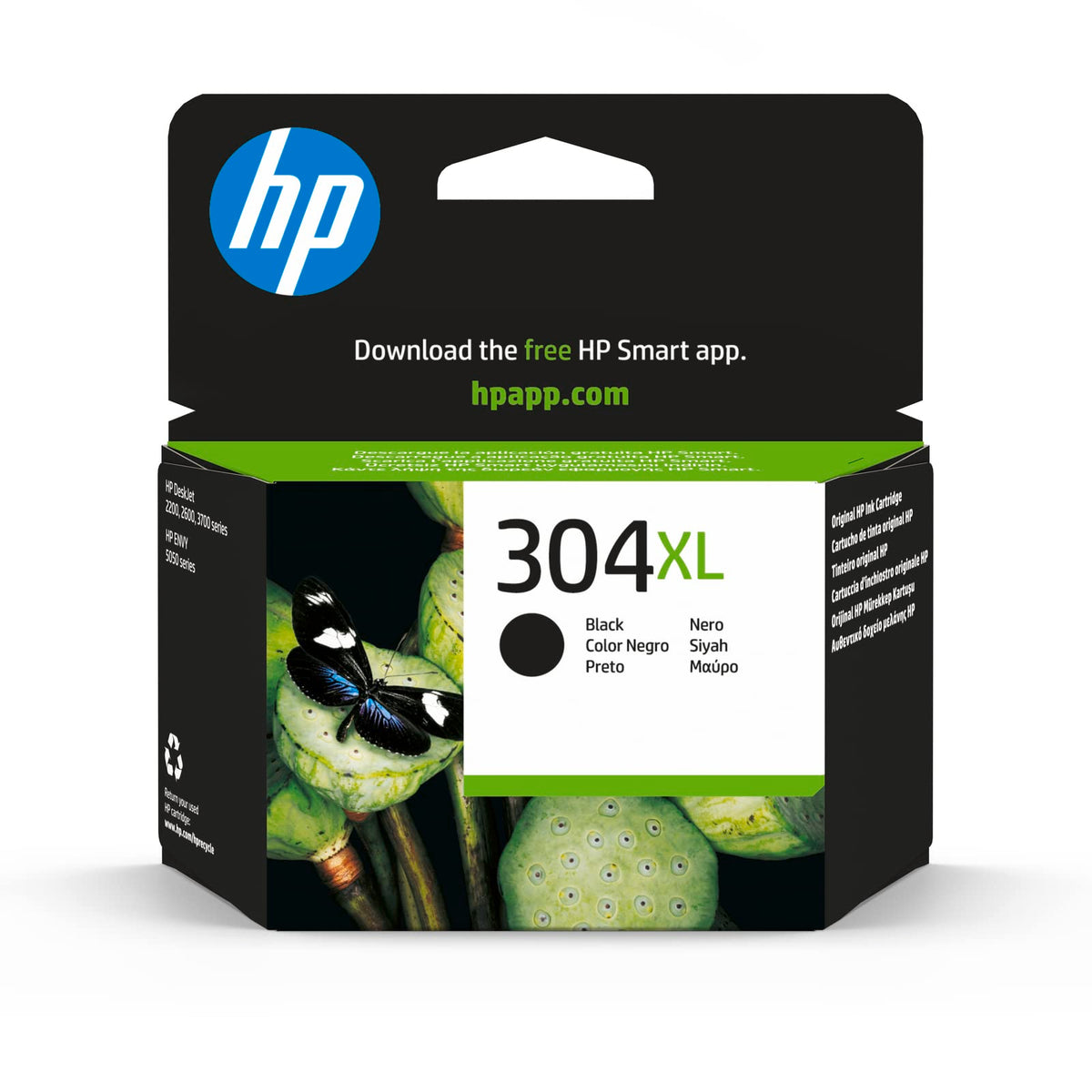 HP N9K08AE 304XL High Yield Original Ink Cartridge, Black, Packaging may vary, Pack of 1