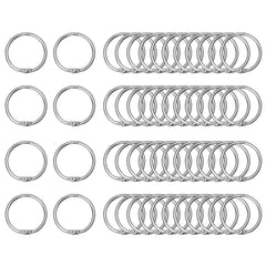 HAUTOCO 100Pcs Binder Rings, 25mm/1 Inch Loose Leaf Binder Rings, Book Rings, Metal Binding Rings for Papers, Flash Cards, Index Cards, Ring Binder, Office, School, Home