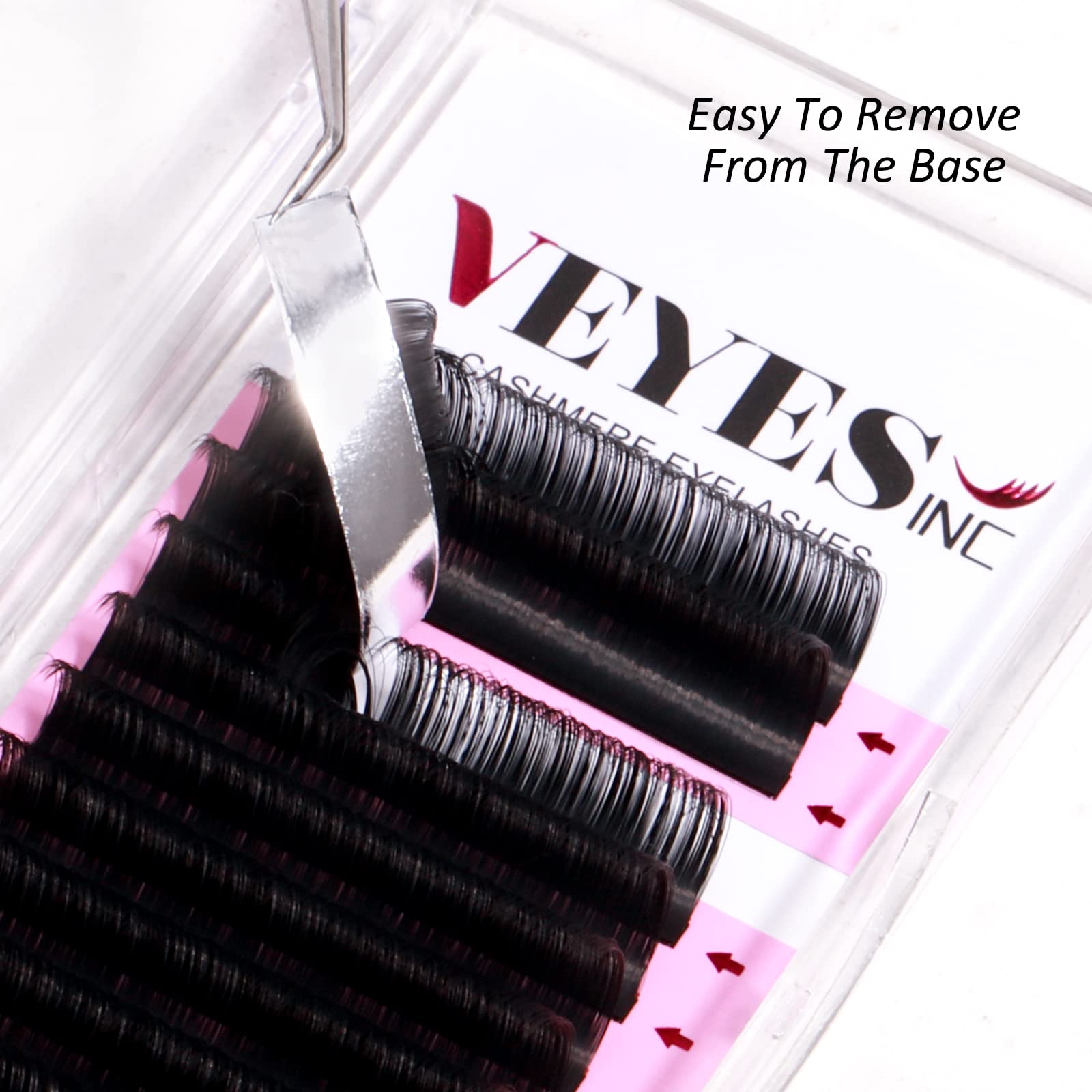 VEYES Cashmere Individual Lash Extensions 0.03 0.05 0.07 C/CC/D Curl 8-20mm Mixed & Single Length Volume Eyelashes Tray, Matte Black, Professional Supplies for Lash Techs (0.05 D 8-16mm)