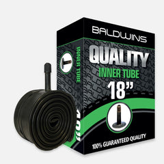 18 inches Baldwins Cycle/Bike Inner Tube 18 inches x 1.75 to 2.125 (Fits any 1.75, 1.85, 1.90, 1.95, 2.0, 2.10, 2.125) Schrader/Car Type Valve