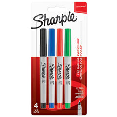 Sharpie Permanent Markers   Ultra-Fine Point   Assorted Classic Colours   4 Count