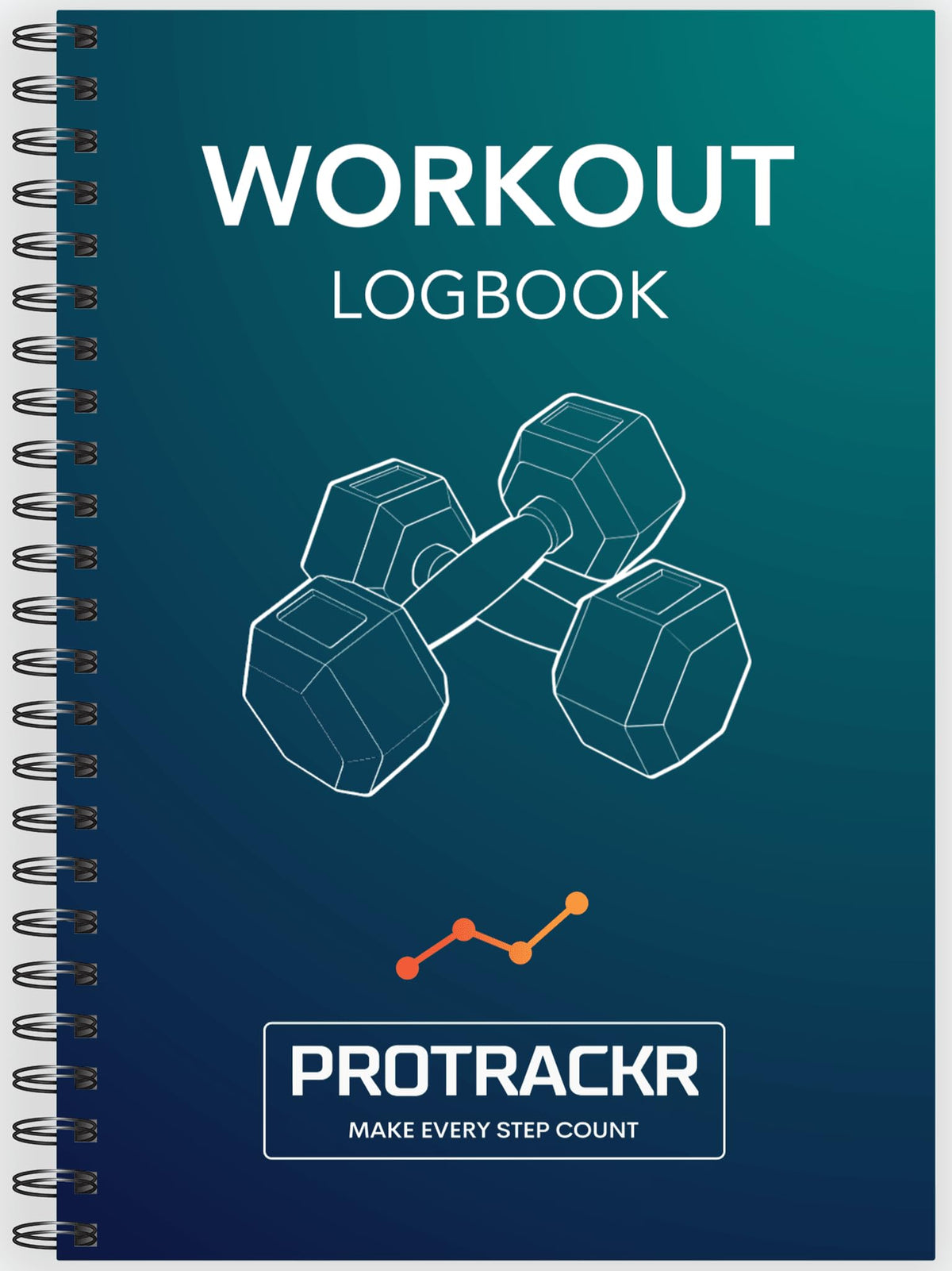 Workout Logbook and Free Tape Measure   Record 120 Workouts, Weights & Cardio - Set Goals - Track Progress - 6 Month Undated Planner   A5 Size - Durable Hardcover - Thick Paper – Wiro Bound (Turquoise)