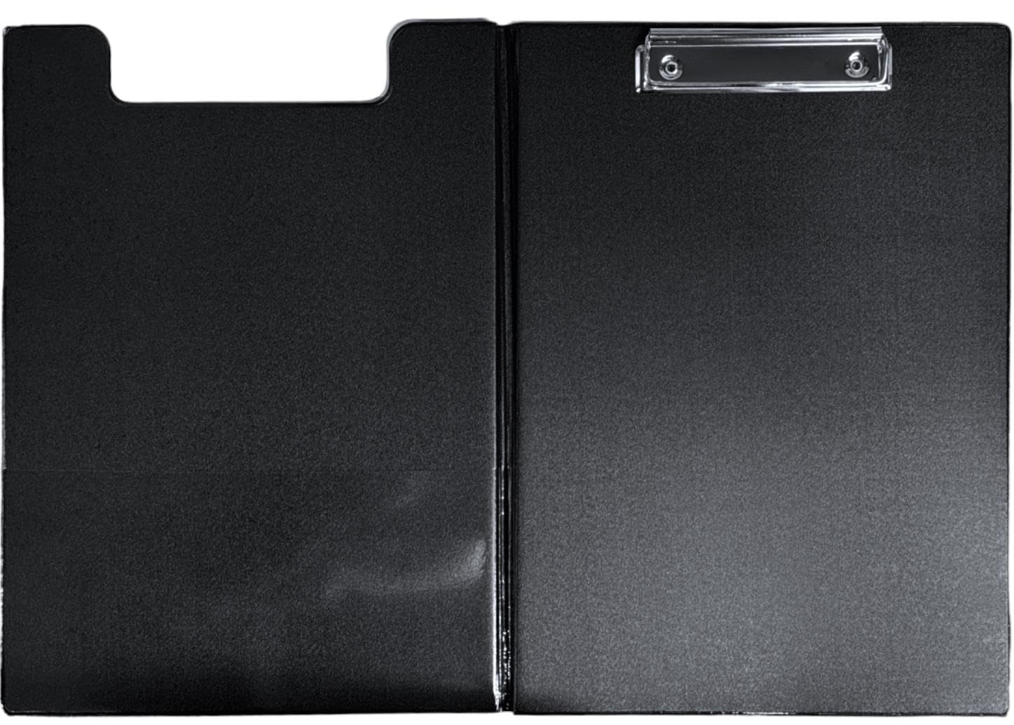 A4 Vinyl Clipboard - Fold Over Cover File Holder Folder Wallet Clip Board Strong (Black)
