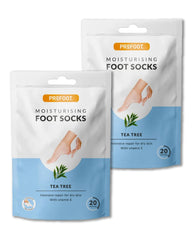 Profoot Moisturising Foot Socks - Deep Treatment for Feet - Ideal for Dry Skin - Soothes, Softens & Deeply Hydrates Cracked Heels & Skin - Intensive Repair for Dry Skin - Vitamin E & Tea Tree - 2 Pack