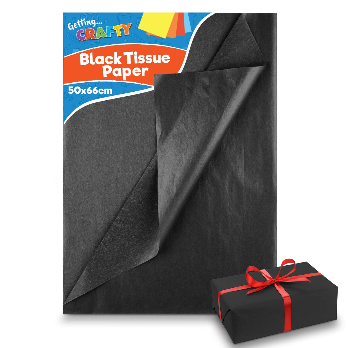 20pk Black Tissue Paper for Wrapping Gifts 50cm x 66cm, Luxurious Black Tissue Paper Sheets for Wrapping Gifts, Tissue Paper Black Sheets, Tissue Paper Black Wrapping Paper