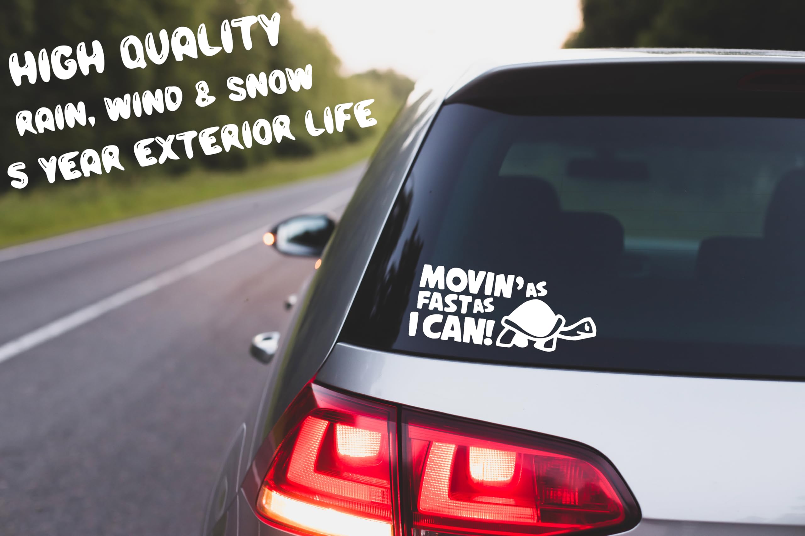 Novelty Movin As Fast As I Can Funny Car Stickers - Van Stickers - Campervan Decals - New Driver Sticker - Bumper Stickers - Funny Car Accessories (21cm x 9cm, Black)