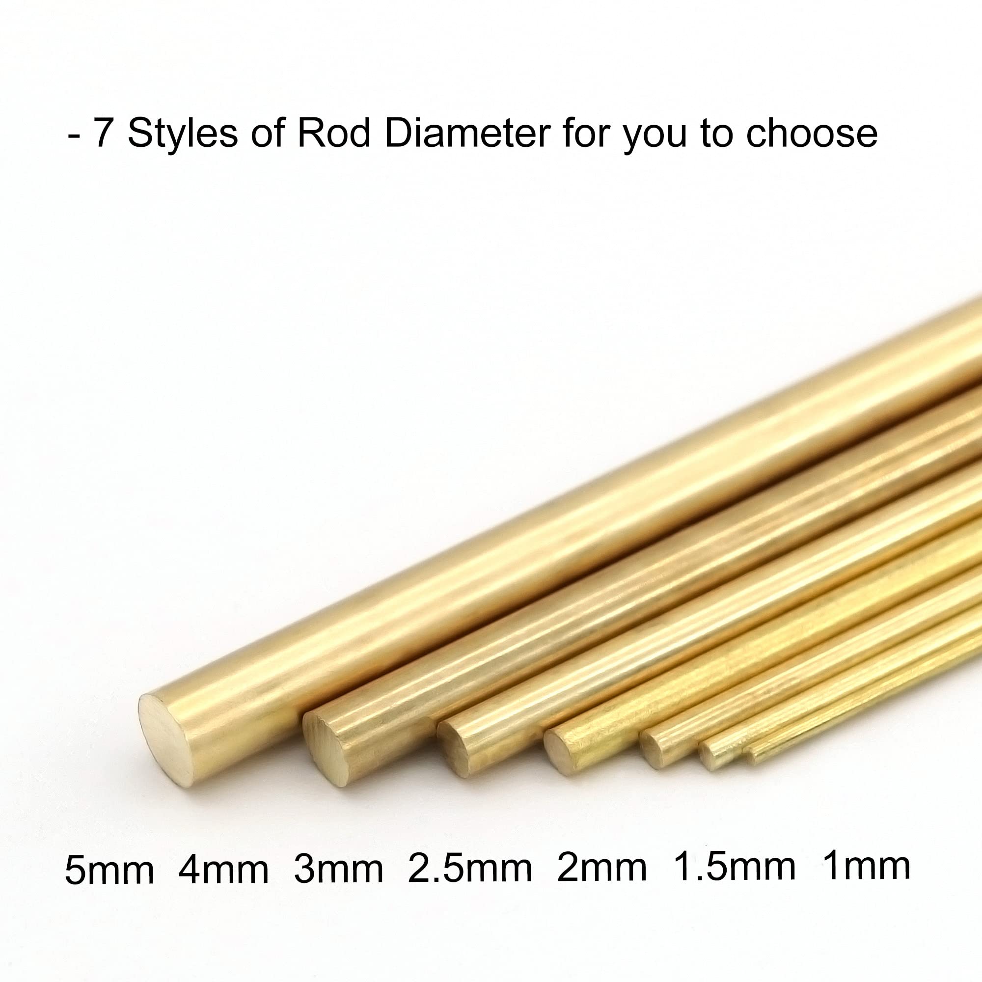 VictorsHome 2mm x 300mm Brass Rods, Round Solid Shaft Lathe Bar for DIY Crafts RC Aircraft Model Car 10pcs