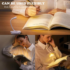 SUNJULY Reading Light, Book Light Clip On Book Reading Light with 3 Eye-Protecting Modes Reading Light Book Lamp,Stepless Dimming, Rechargeable Book Light, 360° Adjustment Book Reading Light