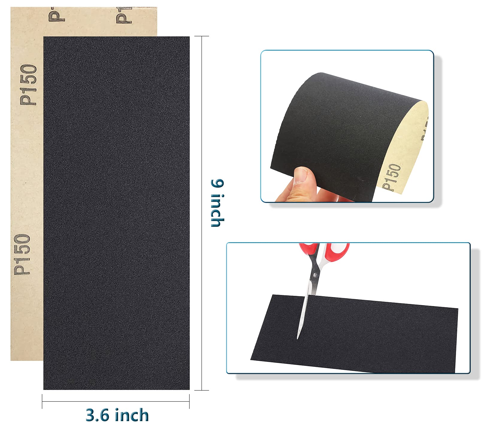 BBbanda 120 to 2000 Assorted Grit Sandpaper 24pcs 9 x 3.6 Inch Wet and Dry Sanding Paper for Walls Wood Metal Plastic Glass From Fine to Coarse Sand Paper