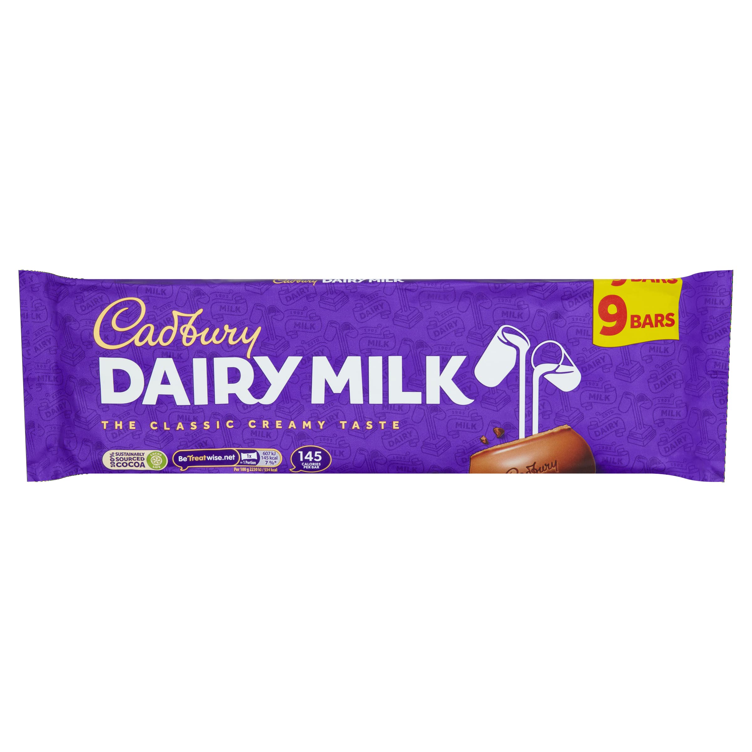 Cadbury Dairy Milk Chocolate Bars, Classic Creamy Taste, 14 x 244.8g