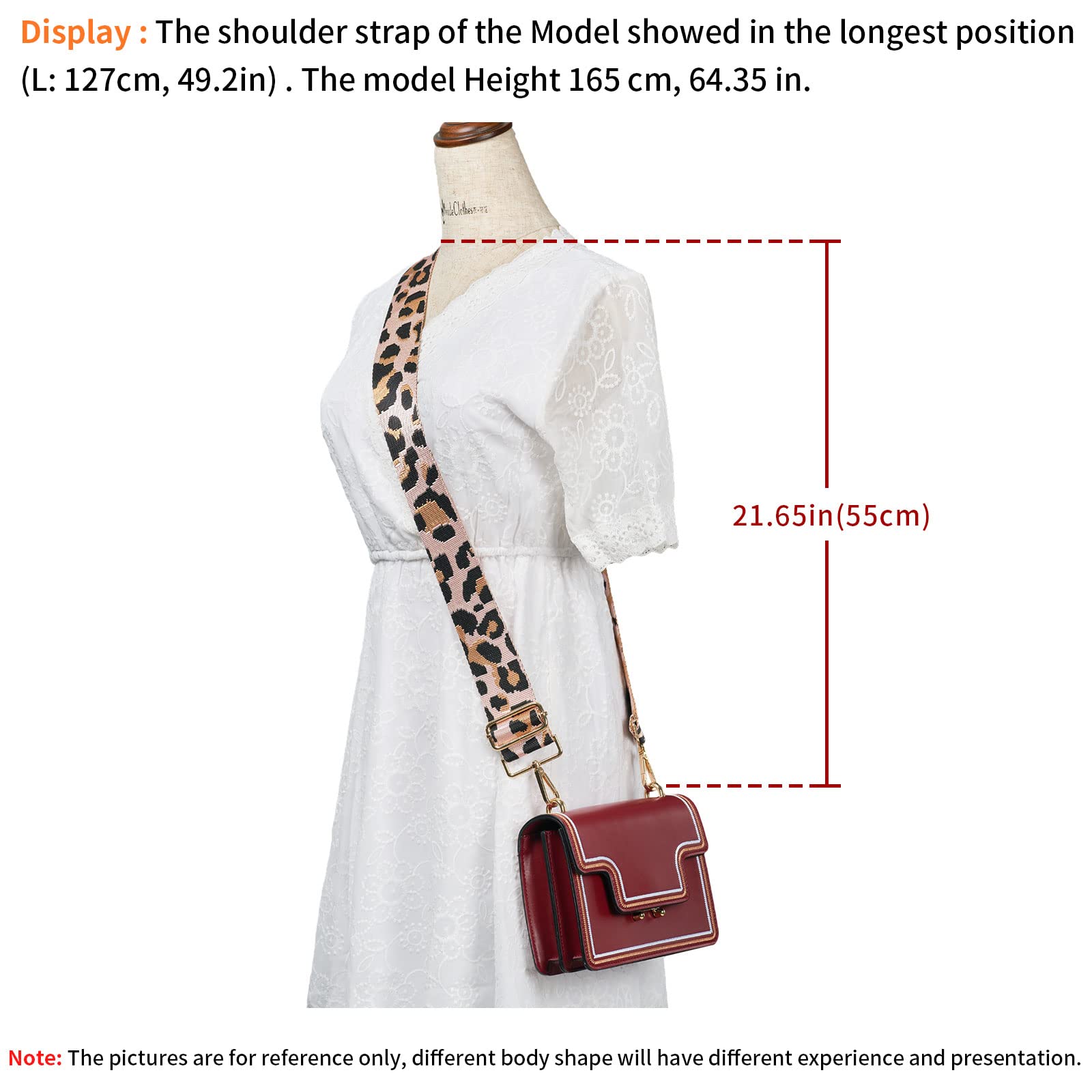 Wide Shoulder Strap Adjustable Replacement Belt Crossbody Canvas Bag Handbag((5CM) Leopard7)