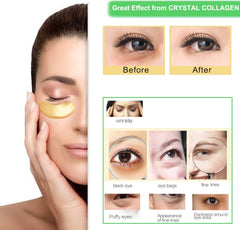 20 Pairs Crystal Collagen 24k Gold Under Eye Gel Pad Face Mask Anti Aging Wrinkle for Dark Circles, Anti Wrinkle, Puffy Eyes, Skincare, Hydrating, Soothing