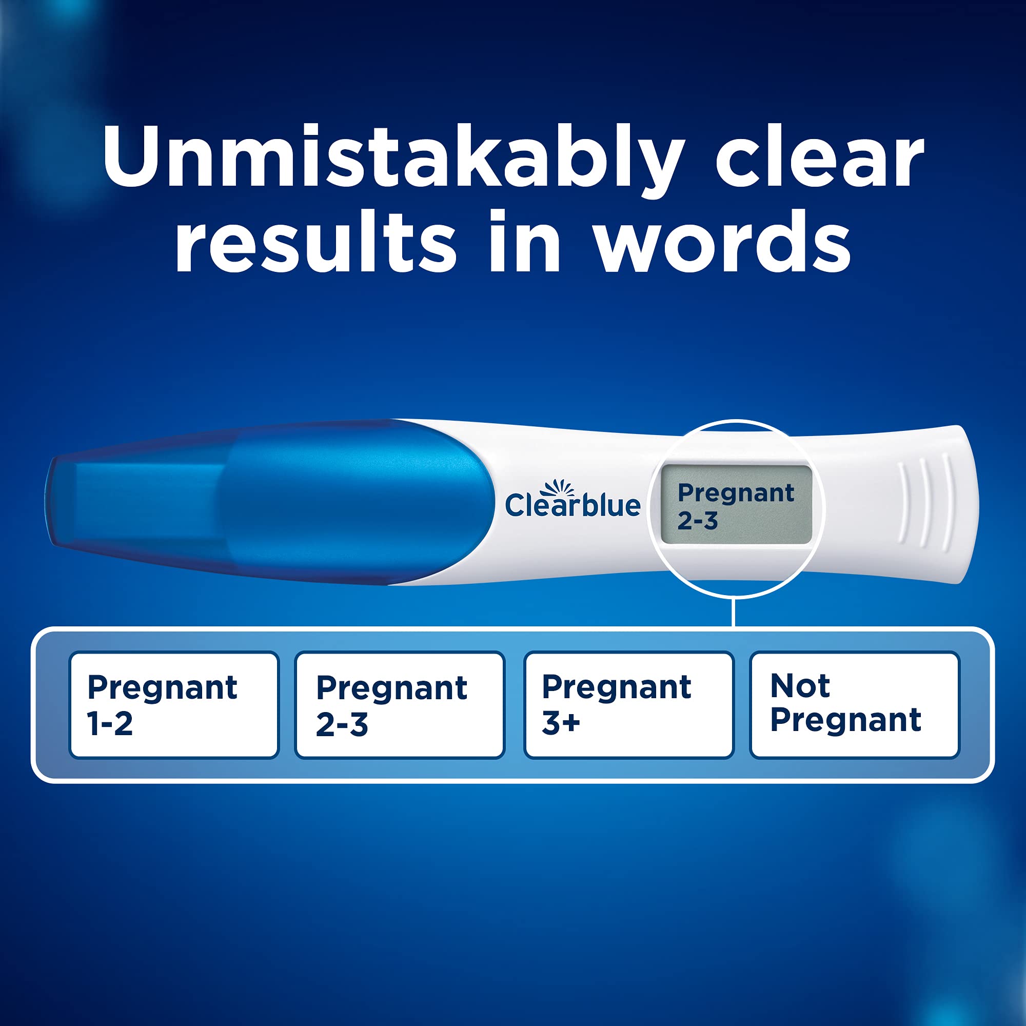 Clearblue Pregnancy Test 3X Confirmation Combo Pack, Result As Fast As 1 Minute (Visual Sticks) & Tells You How Many Weeks (Digital Stick), Kit of 3 Tests (1 Digital, 2 Visual)