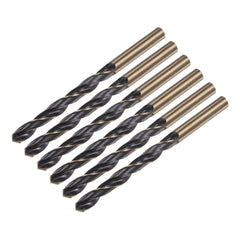 sourcing map 6pcs Jobber Drill Bits 7.5mm Black Nitride & Gold Titanium Coated 4341 High Speed Steel (HSS) 135 Degree Split Point Twist Drill Bits for Stainless Steel Metal Plastic Wood