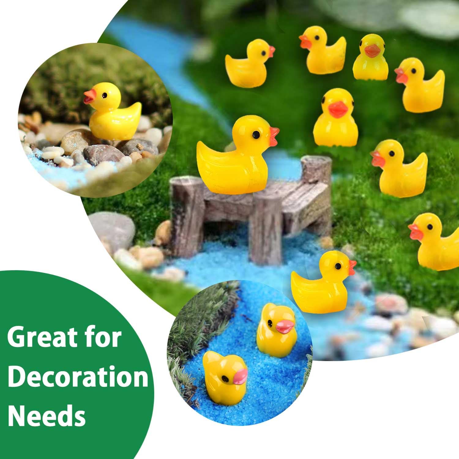 100PCS Mini Resin Ducks, Realistic Shape Tiny Ducks Cute Miniature Toy Baby Bath Time Toys Mini Rubber Ducks Ornaments for Aquariums, Dollhouses, Potted Plants, Garden Landscapes Decoration