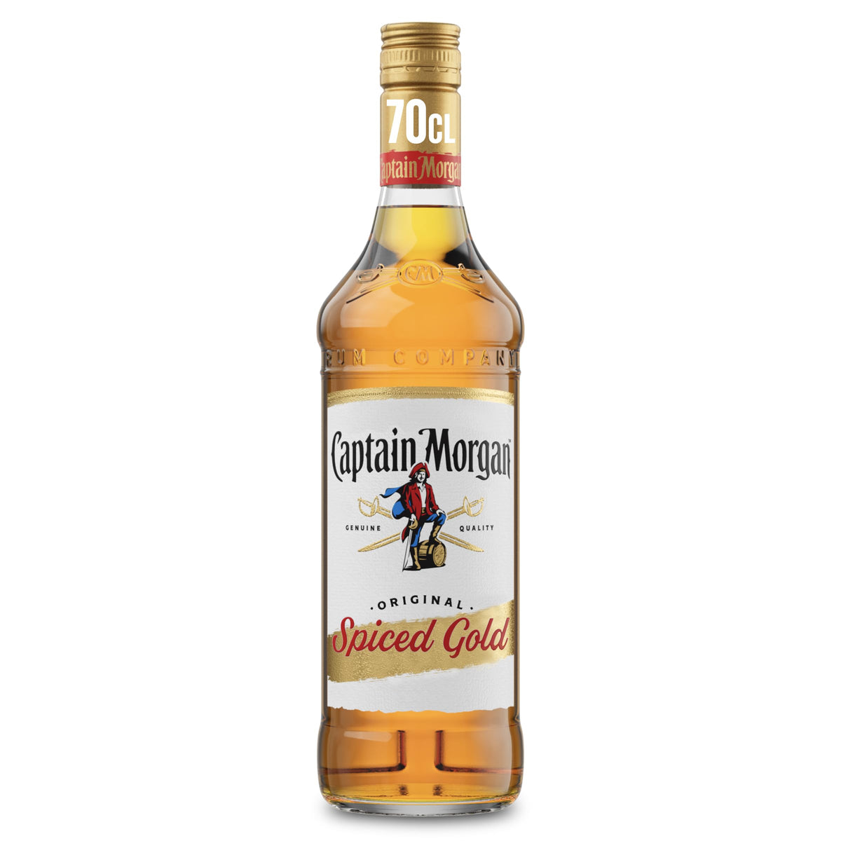 Captain Morgan Original Spiced Gold   35% vol   70cl   Caribbean Rum Based Spirit Drink with Spice   Vanilla Flavours & Brown Sugar   Recommended for Drinks or a Spiced Rum Cocktail