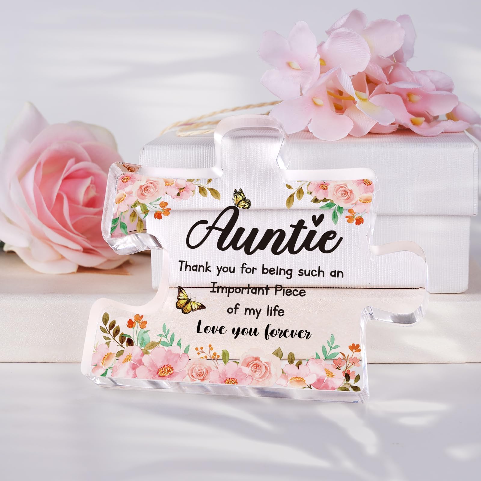 Gifts for Auntie,Birthday Gifts for Auntie,Special Auntie Gifts from Niece/Nephew,Acrylic Plaque,Birthday,Women's Day,Anniversary,Christmas Gifts