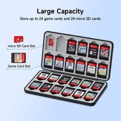 JINGDU Switch Game Case Compatible with Nintendo Switch/OLED/Lite, 24 Slots Switch Game Cartridge Holder, Portable Switch Card Storage Case with 24 Slots for Switch Games and Micro SD Cards, Zelda