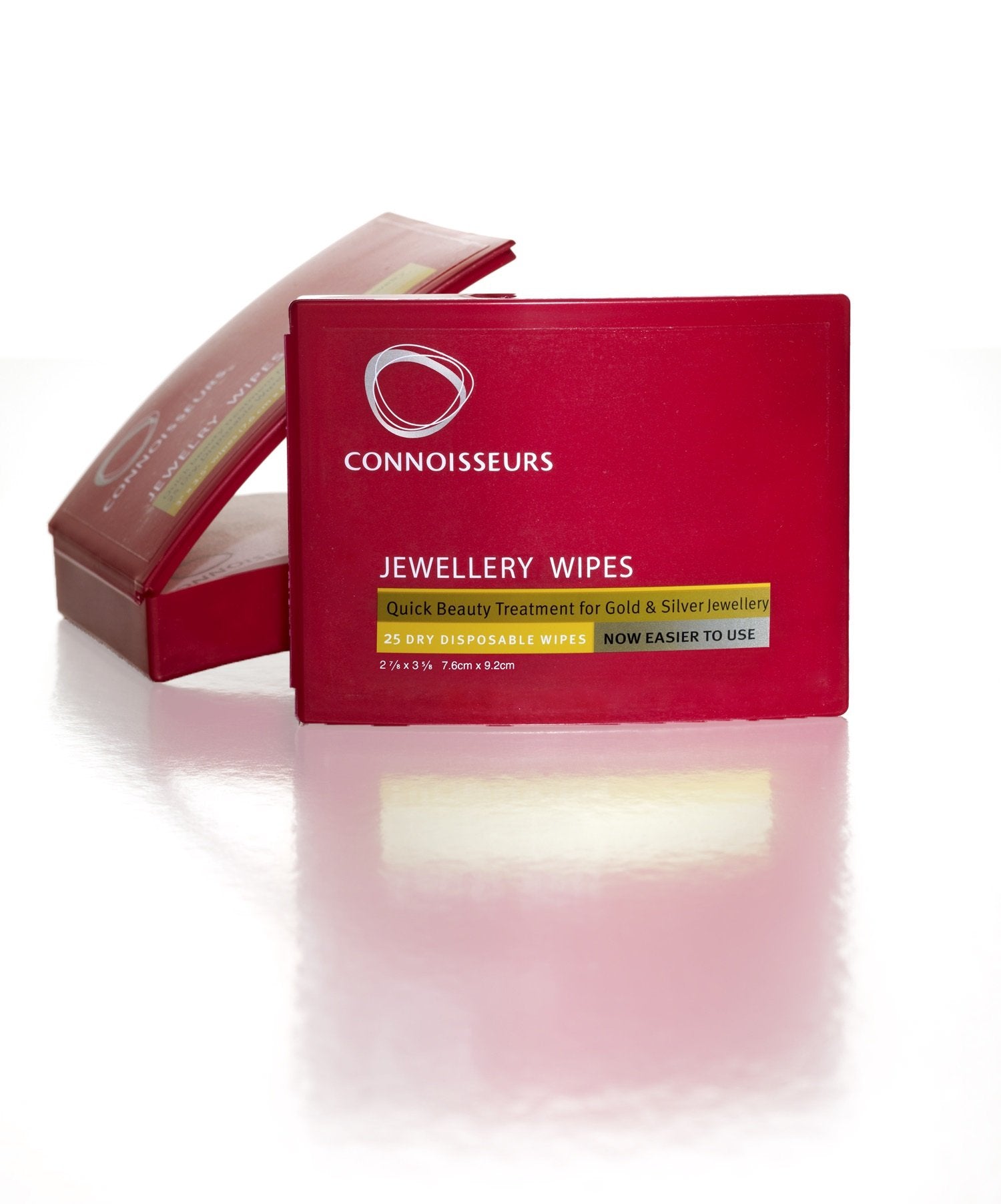 Connoisseurs Jewellery Wipes   25 Jewellery Cleaning Wipes for Gold & Silver Jewellery   Anti-Tarnish Protective Shield   Dry, Disposable & Non-Toxic