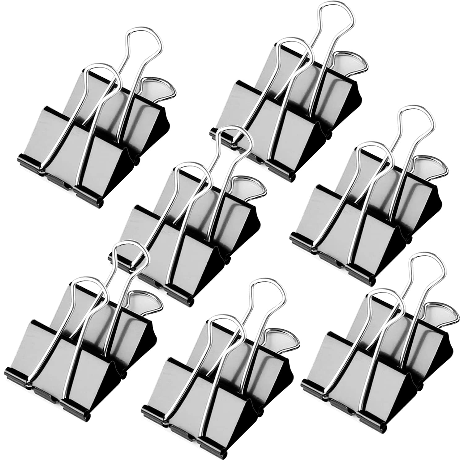 42Pcs Bulldog Clips 25mm Binder Clips Metal Foldback Clips Middle Swallowtail Clip File Money Papper Stationary Clamps for Office School Home Kitchen Shops