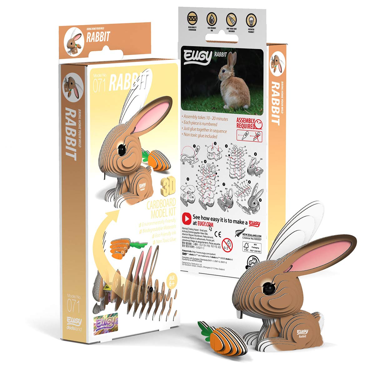 EUGY Eco-Friendly 3D Paper Puzzle (Rabbit)