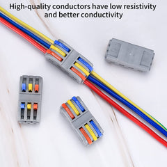 18 Pcs Lever Nut Wire Connectors, Conductor Compact Electrical Wire Cable Connectors, Quick Splicing Terminal Block Connectors, Cable Clamp Terminal Block Spring Connectors - Multicolor Lever