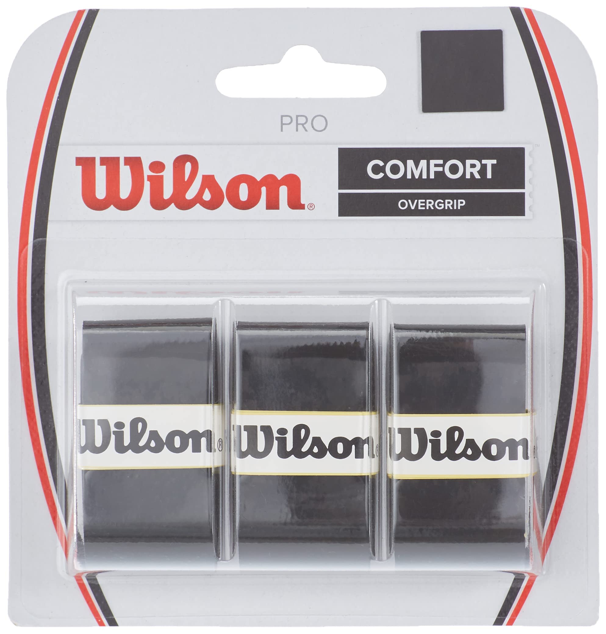 Wilson Unisex Pro Comfort Tennis Racket Overgrip, Black, Pack of 3 UK