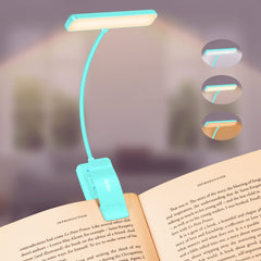 Gritin 19 LED Book Light, Reading Light Book Lamp for Reading at Night with Memory Function, 3 Eye-Protecting Modes -Stepless Dimming, Long Battery Life, 360° Flexible Book Light for Bed,Tablet-Blue