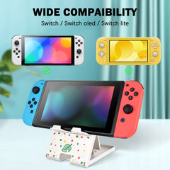 DLseego Stand Compatible with Switch/Switch OLED/Switch Lite, Switch Stand, Adjustable Playstand for Switch OLED, and non-slip- Animal Crossing