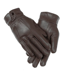 Women's Leather Gloves, Extra Soft and Warm Ladies Waterproof Gloves (L-XL, Brown)