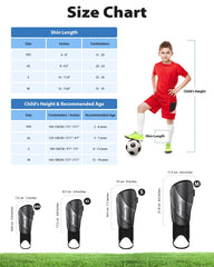 Shin Pads Boys Certified Airsfish Kids Shin Pads with Ankle Protection,High Strength Shin pads,Breathable Non Slip Extended Adjustable Straps,Protective Football Equipment for Boys and Girls